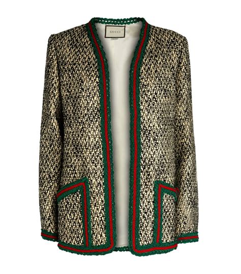 multicolor striped jacket gucci|gucci tweed jacket.